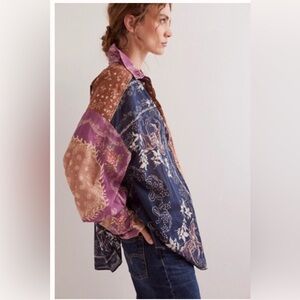 FREE PEOPLE Flower Patch Long Sleeve Button-down Top, women’s large